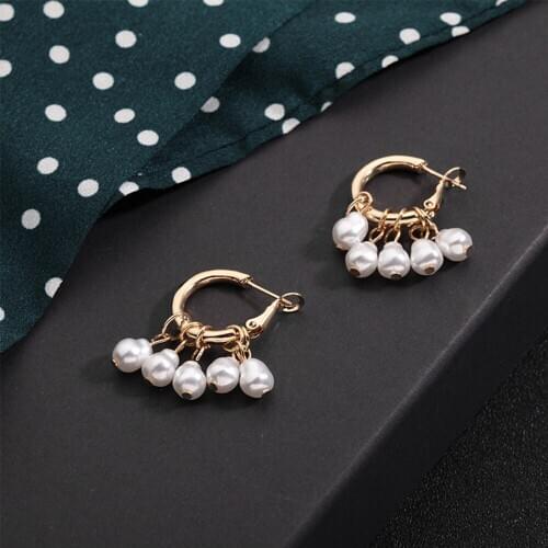 New Classic Geometric Pearl Pendant Earrings European And American Sexy Earrings Korean Womens Jewelry Gift