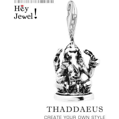 Ganesh Elephant Lucky Charm Pendants Fit Necklace Fine 925 Sterling Silver Fashion Jewelry Making For Woman Man Amulet Jewelry