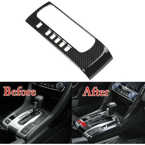 Carbon Fiber Gear Shift Box Panel Cover Trim for Honda Civic 10Th 2016-2018 Car becoration
