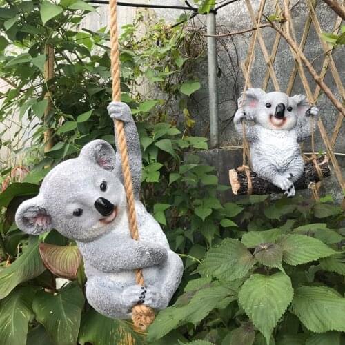 Pastoral simulation koala resin creative outdoor gardening courtyard decoration pendant swing panda home balcony furnishings