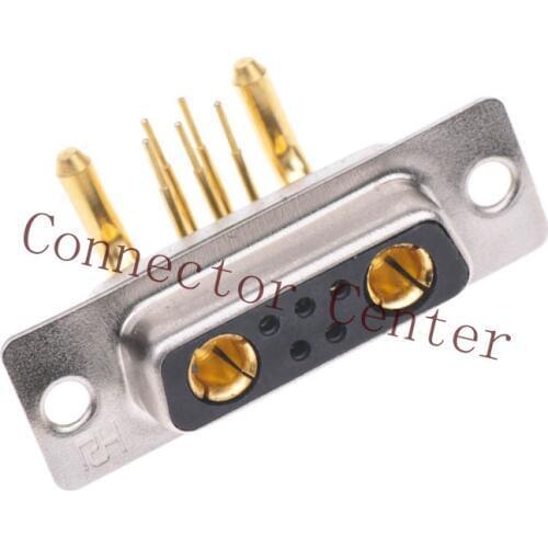 PCB solder large current 7W2 Dsub DB Female Connector 7-pin right angle 90 degree
