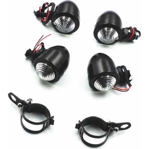 Motorcycle Turn Signals W/ Fork Clamp For Harley Honda Kawasaki Suzuki Yamaha XL