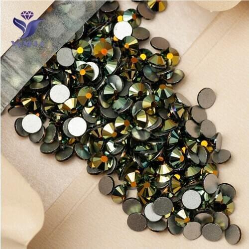 YANRUO 2058NoHF All Sizes Jet AB Crystals Stone Non Hot Fix Rhinestones Strass Flatback For Dress Accessories