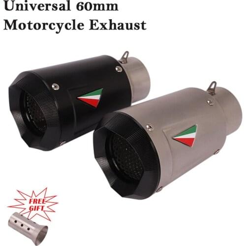 Universal 60mm Motorcycle GP Racing Tail Exhaust Pipe Escape Silencer For R1 Z900 GSXR1000 S1000RR Modify Muffler DB Killer CNC