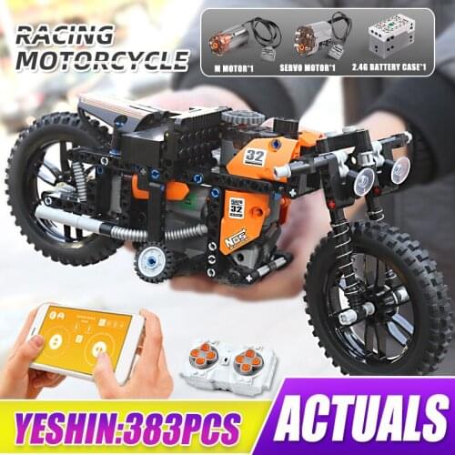 MOULD KING High-Tech RC Electric The MOC-17249 Motorized Racing Motorcycle Car Building Blocks Kids Christmas Toys Gifts