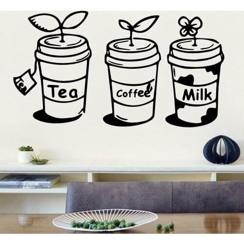 Funny Tea Coffe Mike Wall Art Decal House Decoration Kitchen Sticker For Kids Room Decoration Wall Decals