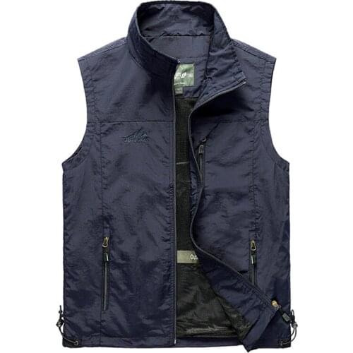 Mens Tactical Vest Sleeveless Spring Summer Casual Breathable Waistcoat Military Jacket Fishing Photography Travel Vest 5XL 6XL