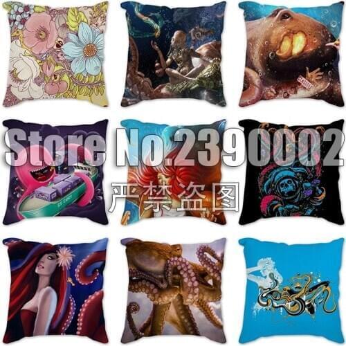 1Pcs Animals Octopus Decoration Cushion Cover Polyester Throw Pillowcase Home Decorative Pillow Cover 45*45cm Cushions