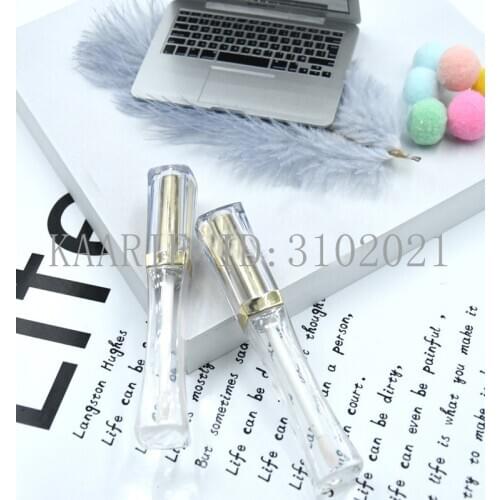 10/30/50pcs 4ML New Arrival Empty Clear Lipgloss Tube Gold Cap, DIY Portable Cosmetic Jar Liquid Lipstick Refillable Bottle