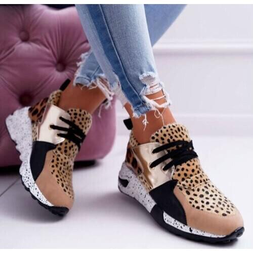 2020 new Women Sneakers PU Leather Textile Combination Women Sports Shoes Thick Sole Comfortable Women Shoes Luxury Sneakers