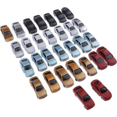 30pcs Painted Model Cars Miniature Model Car Building Train Layout Scale HO OO TT (1 to 100)