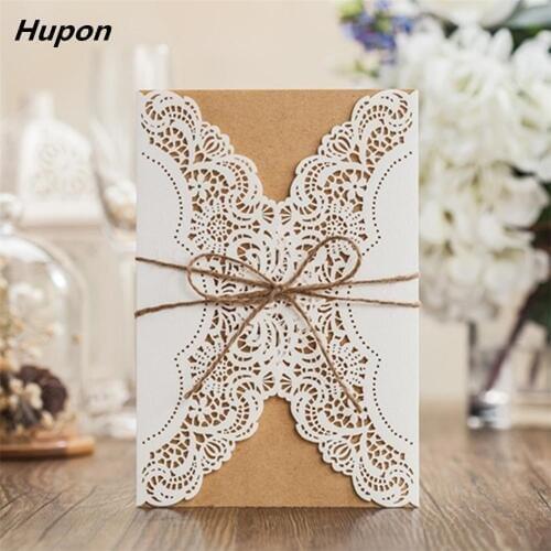 50pcs Paper Laser Cut Wedding Invitations Card Kits with Envelopes Birthday Gift Greeting Cards Wedding Decor Party Supplies