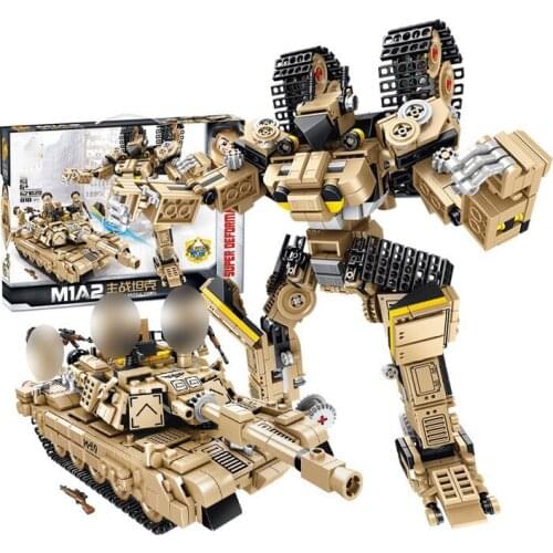 Military Deformation Robot Tank 2in1 Model Bricks Building Blocks Toys for Children Gifts 810Pcs