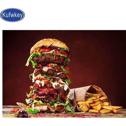 Diamond Painting sale Diamond Embroidery Sale food Hamburger 5D DIY cross Stitch Full Square round Rhinestone mosaic painting a