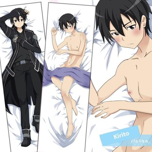 Anime Sword Art Online SAO Kirito Hug Body Bedding Long Pillow Case Sexy Dakimakura 160*50/35*55cm Cosplay Cushion Cover Core