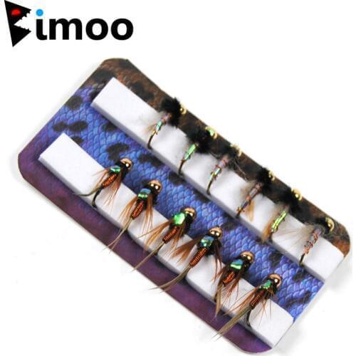 Bimoo Beadheads Nymph Copper John Fly Brass Head Nymph Stone Fly Fishing Bait Free to Send the Box