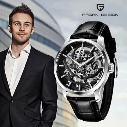 PAGANI Design Automatic Mens Mechanical Watches Top Luxury Brand Hollow Dial Fashion Leather Strap Luminous Waterproof Watches