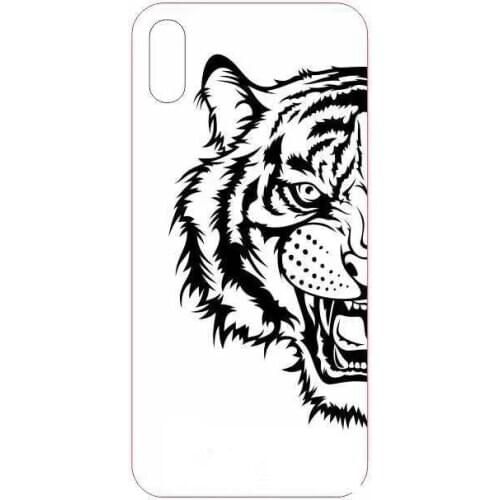 For phone XS 8mu real gold plated Housing with Metal Frame Battery Door Replacement BACK with lion leopard design