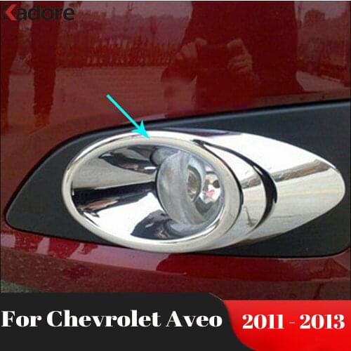 For Chevrolet Aveo 2011 2012 2013 Chrome Front Fog Light Lamp Cover Trim Foglight Frame Covers Car Styling Accessories 2pcs/set