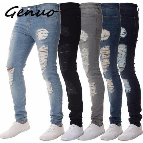 Мужские обтягивающие джинсы Genuo China At AliExpress