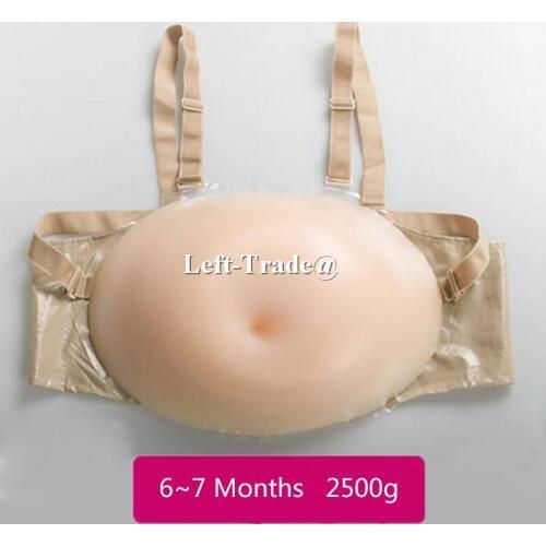 6~7 months 2500g big pregnant artificial silicone belly invisible real false pregnancy Halloween party crossdressing