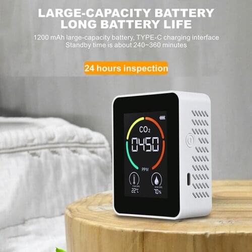 CO2 meter Intelligent Big Screen CO2 Temperature Humidity Multipurpose Detect Tool Testing Instrument Home Air Quality Monitor