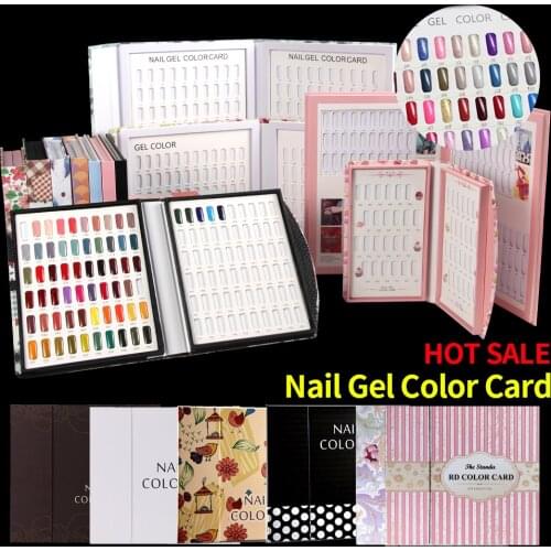 Nail Color Card, Anself 60/80/120 Colors Nail Gel Polish Display Chart Nail Practice Card Design Book with 120 Tips White