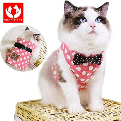 Cute Dog Cat Harness and Leash Set Nylon Mesh Pet Puppy Harness Lead Cat Collar Clothes Vest for Small Kitten Cats Pet Supplies