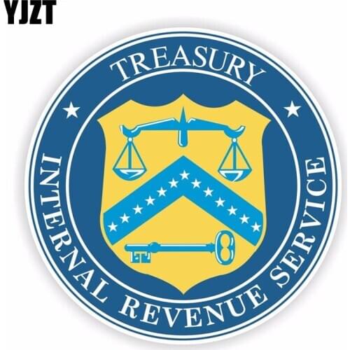 YJZT 12.5CM*12.5CM Creative US Internal Revenue Service Treasury Car Sticker Accessories Decal 6-1742