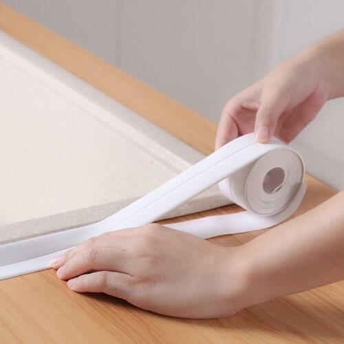 3.2mx22mm Bathroom Shower Sink Bath Sealing Strip Tape White PVC Self adhesive Waterproof Wall Sticker for Bathroom Kitchen
