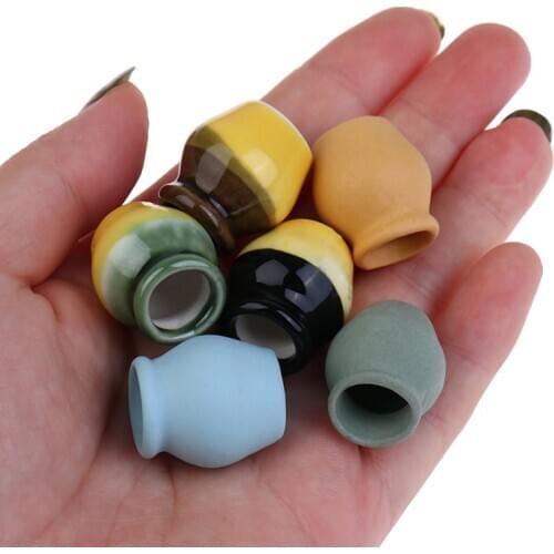6Pcs 1:12 Dollhouse Miniature Porcelain Flower Vase Dolls House Accessories