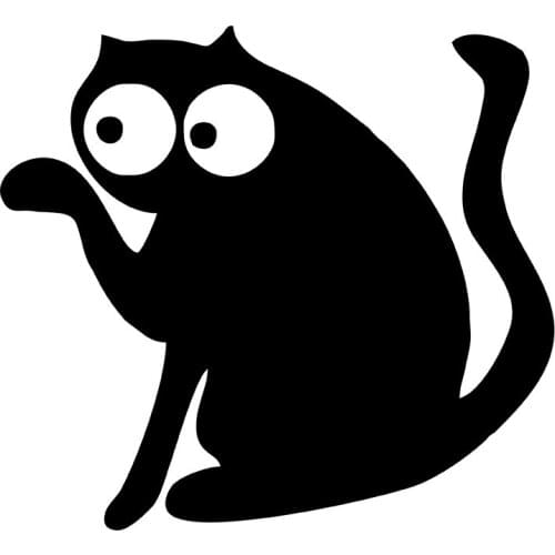 MIGNATIS - Cat Sticker Adhesive With Careful Looking Hand In The Air Mural Art Decal For Car Window Loptop Decoration vinyl Stic