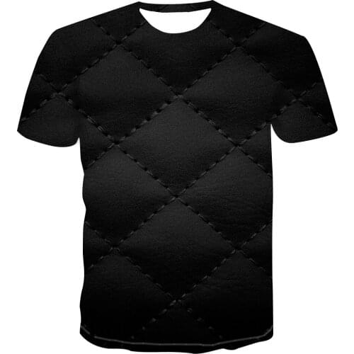 2021summer 3D new fashion short-sleeved T-shirt breathable mens round neck T-shirt geometric square simple colorful shirt