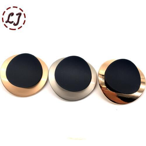 New fashion 2pcs/lot 40mm big gold metal decorative Button for women Mink overcoat garment sewing crafts accessory scrapbooking