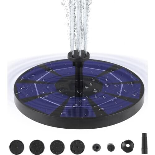Solar Fountain Pump With 1200mAh Battery Backup 3W Solar Water Pump With 6 Nozzles For Birdbath Garden Patio Solar Fountain