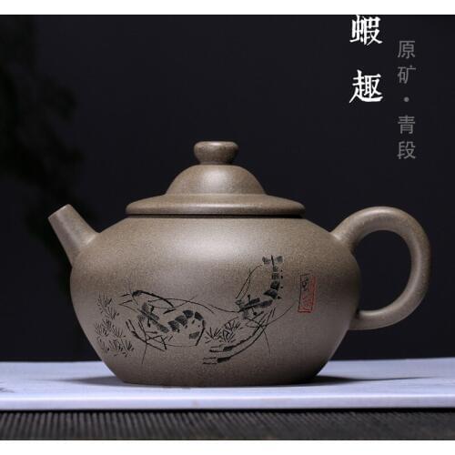On a commission basis ore qing period of dai li hat pot shrimp boring pot all hand a undertakes to customize the teapot