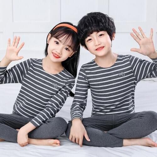 Spring Children Sleepwear Thermal Underwear Children Pajamas for Girls Cotton Nightshirt Children Clothing for Boys Pajamas Sets