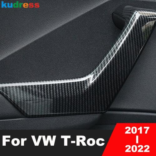 For Volkswagen T-ROC TROX 2017-2019 Interior ABS Matte Side Door Armrest Handle Protector Strips Cover Trim Stickers Accessories
