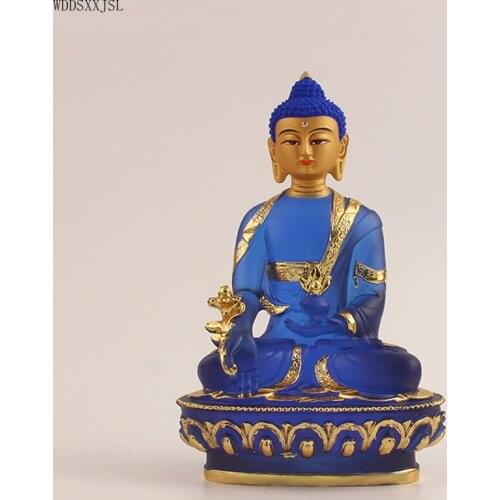 WDDSXXJSL Chinese style creative simulation blue Buddha statue decoration resin crafts shop living room desktop resin decoration
