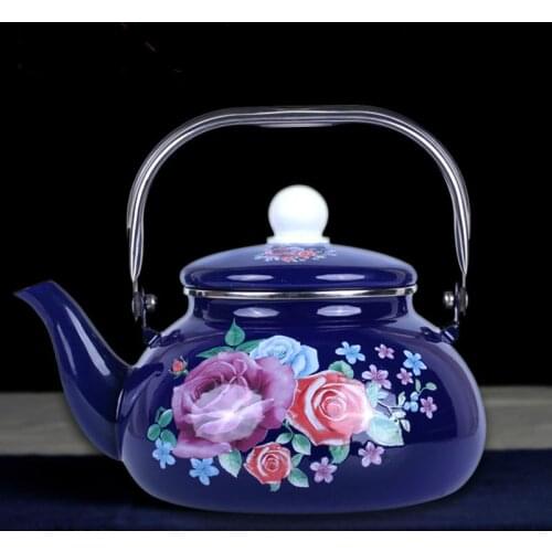 Thickened enamel pot, enamel teapot, enamel milk teapot. The national style of the western regions of China. 2.1L