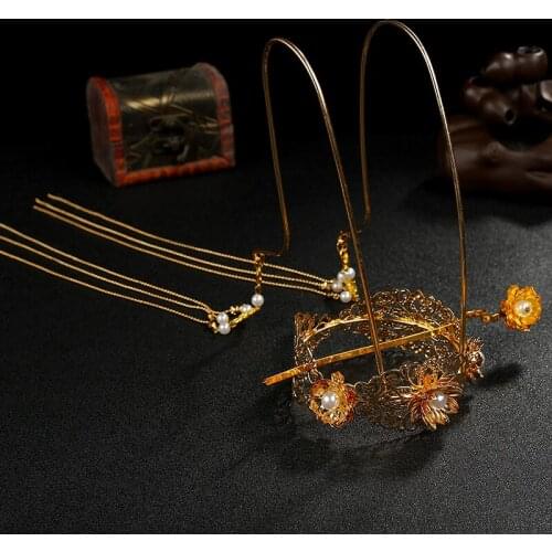 Wild crowns suit female Han Chinese clothing hair accessories hairpin hairpin headband tassel step shake costume headdress