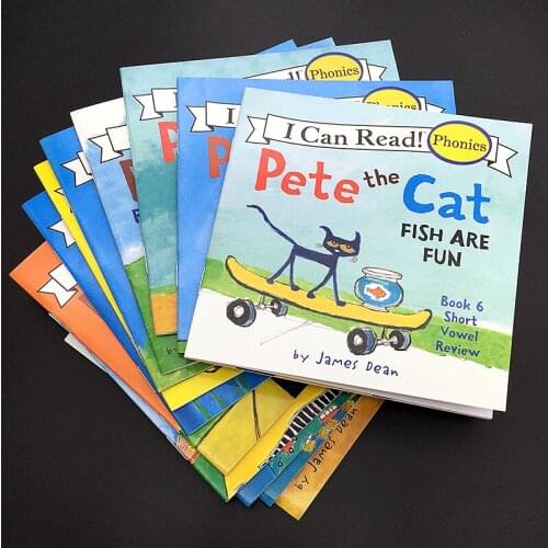 12 Book/Set I Can Read The Pete Cat English Books For Kids Story Libros Educational Toys For Children Pocket Reading Livros Art