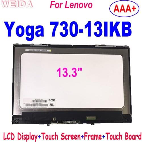 13.3" For Lenovo Yoga 730-13 730-13IKB Yoga 730-13IWL LCD Display Touch Screen Digitizer Assembly With Bezel Frame and Board FHD
