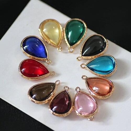2pcs Korean Copper Earrings For Women Girls Vintage Rhinestone Water Drop Pendant Trendy Earrings Female DIY Jewelry Accessories