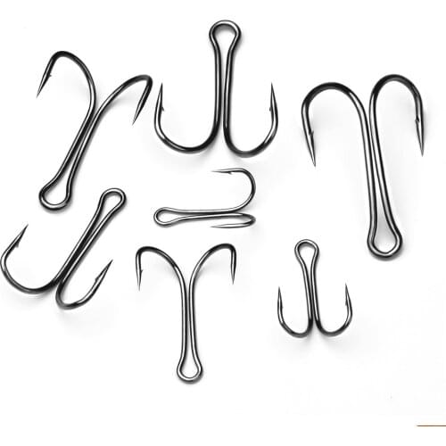 50pcs/lot 6# -4/0# Sharp Hooks High Carbon Steel Double Fishing Hooks Fly Tying Double Hooks for Jig Bass Fishhooks