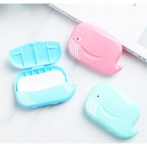 50pcs Disposable Soap Paper Cleaning Fragrance Sheet Mini Paper Soap Foam Box Outdoor Travel Portable Disinfecting Paper Soap