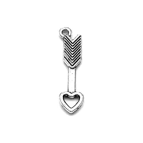 50pcs An arrow piercing the heart charms pendant 29mm antique silver ornament accessories jewelry making craft DIY base