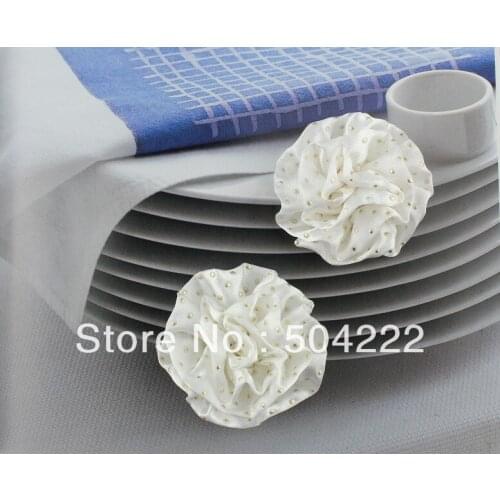 50 pcs Bridal rolled satin flowers hair Flower Petti Puff Ruched Flowers Rosettes Rolled Rosettes mixed colors