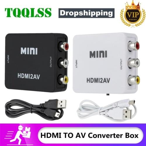 HDMI-compatible TO AV Scaler Adapter HD Video Composite Converter Box HD to RCA AV/CVSB L/R Video 1080P Support NTSC PAL