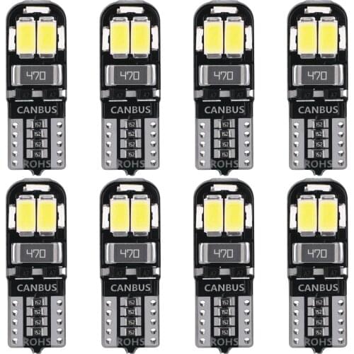 AGLINT 8PCS T10 LED Bulbs CANBUS Error Free W5W 194 168 Wedge For Car Interior Lights Dome Map Reading Trunk Light White 12V